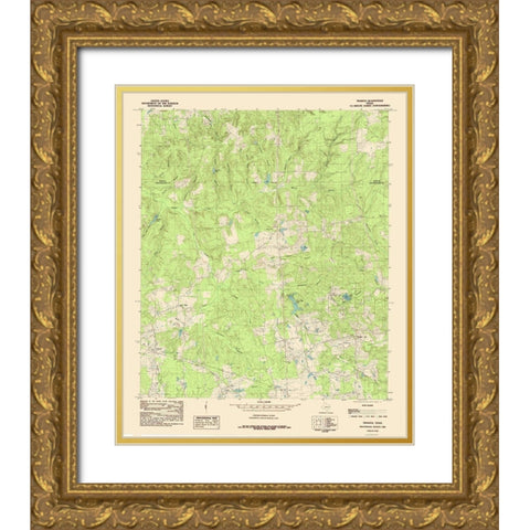 Trawick Texas Quad - USGS 1984 Gold Ornate Wood Framed Art Print with Double Matting by USGS