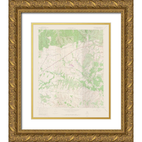 Tampico Siding Texas Quad - USGS 1967 Gold Ornate Wood Framed Art Print with Double Matting by USGS