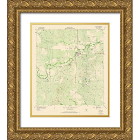 Tilden Texas Quad - USGS 1968 Gold Ornate Wood Framed Art Print with Double Matting by USGS