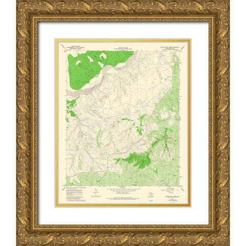 Turtle Hole Creek Texas Quad - USGS 1967 Gold Ornate Wood Framed Art Print with Double Matting by USGS