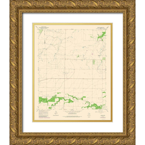 Tuxedo Texas Quad - USGS 1965 Gold Ornate Wood Framed Art Print with Double Matting by USGS