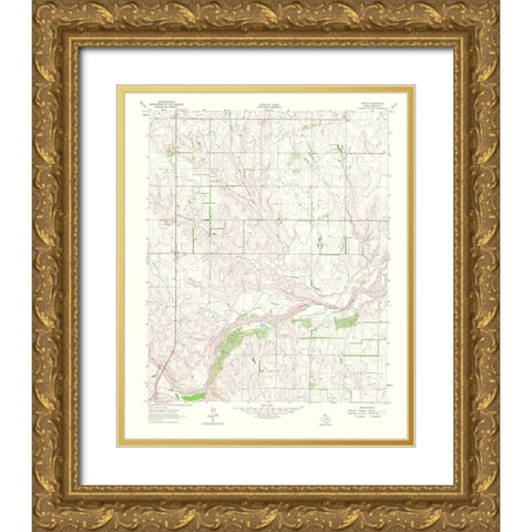 Twitty Texas Quad - USGS 1965 Gold Ornate Wood Framed Art Print with Double Matting by USGS