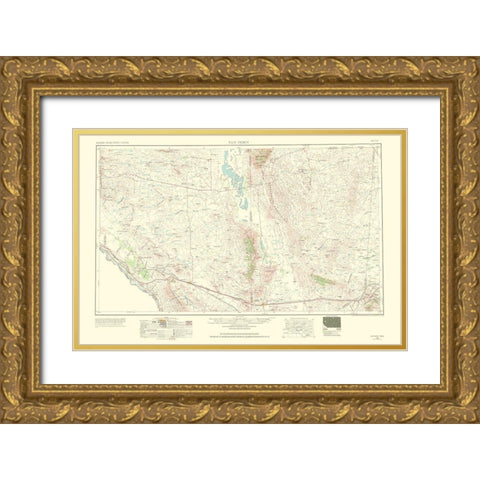 Van Horn Texas Quad - USGS 1954 Gold Ornate Wood Framed Art Print with Double Matting by USGS