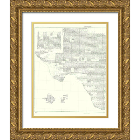 Texas West Texas Quad - USGS 1975 Gold Ornate Wood Framed Art Print with Double Matting by USGS