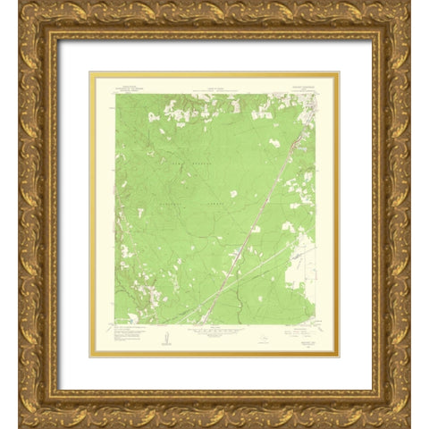 Westcott Texas Quad - USGS 1959 Gold Ornate Wood Framed Art Print with Double Matting by USGS