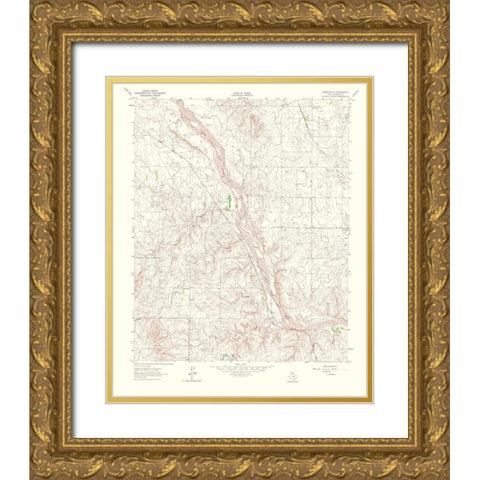 Wheeler Southeast Texas Quad - USGS 1965 Gold Ornate Wood Framed Art Print with Double Matting by USGS