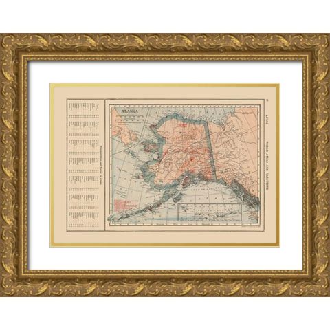 Alaska - Reynold 1921 Gold Ornate Wood Framed Art Print with Double Matting by Reynold