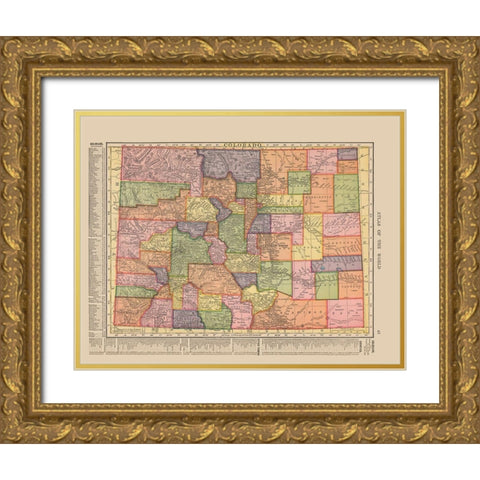 Colorado - Hammond 1910 Gold Ornate Wood Framed Art Print with Double Matting by Hammond