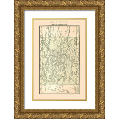 Colorado - Alden 1886 Gold Ornate Wood Framed Art Print with Double Matting by Unknown