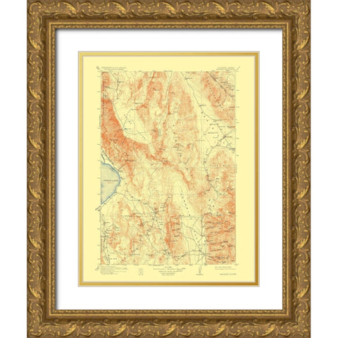 Ballarat Nevada California Quad - USGS 1913 Gold Ornate Wood Framed Art Print with Double Matting by USGS