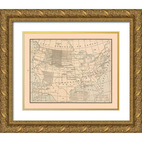 United States, 19th century- Cram 1888 Gold Ornate Wood Framed Art Print with Double Matting by Cram