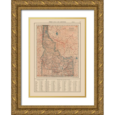 Idaho - Reynold 1921 Gold Ornate Wood Framed Art Print with Double Matting by Reynold