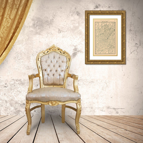 Iowa - Alden 1886 Gold Ornate Wood Framed Art Print with Double Matting by Alden