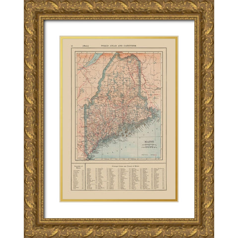 Maine - Reynold 1921 Gold Ornate Wood Framed Art Print with Double Matting by Reynold