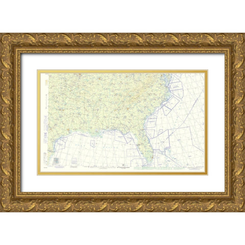 Southeast United States Aeronautical - USAF 1960 Gold Ornate Wood Framed Art Print with Double Matting by USAF