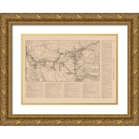 Atchison, Topeka, Santa Fe Gold Ornate Wood Framed Art Print with Double Matting by Reynold