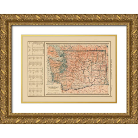 Washington - Reynold 1921 Gold Ornate Wood Framed Art Print with Double Matting by Reynolds