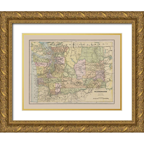 Washington - Cram 1892 Gold Ornate Wood Framed Art Print with Double Matting by Cram