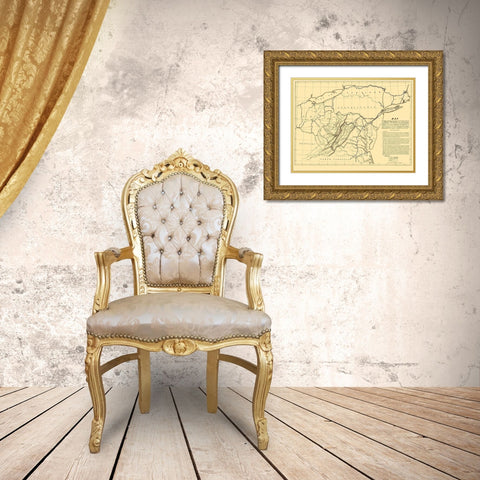 Baltimore and Ohio Railroad - Colton 1840 Gold Ornate Wood Framed Art Print with Double Matting by Colton