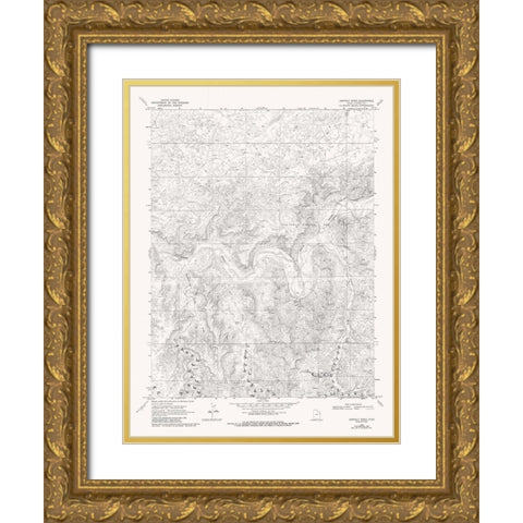 Asphalt Wash Utah Quad - USGS 1968 Gold Ornate Wood Framed Art Print with Double Matting by USGS