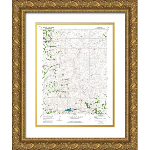 Birch Creek Reservoirs Utah Quad - USGS 1969 Gold Ornate Wood Framed Art Print with Double Matting by USGS