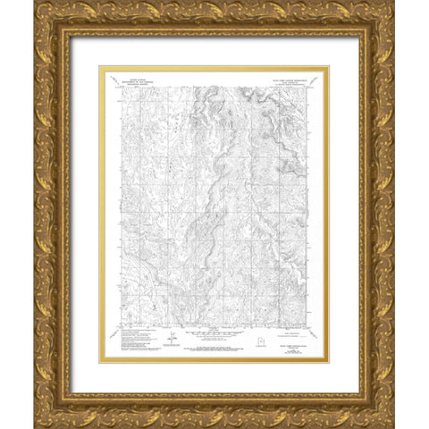 Buck Camp Canyon Utah Quad - USGS 1968 Gold Ornate Wood Framed Art Print with Double Matting by USGS