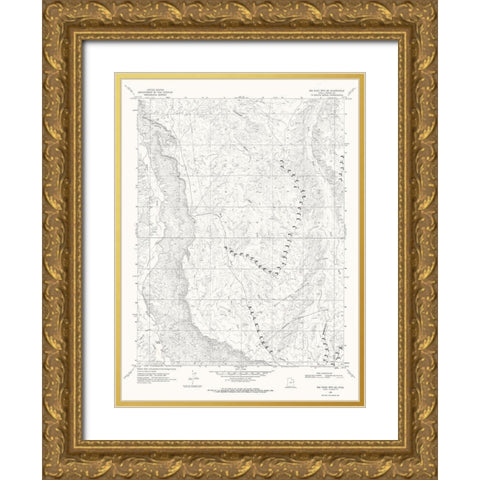 Big Pack Mountain Utah Quad - USGS 1968 Gold Ornate Wood Framed Art Print with Double Matting by USGS