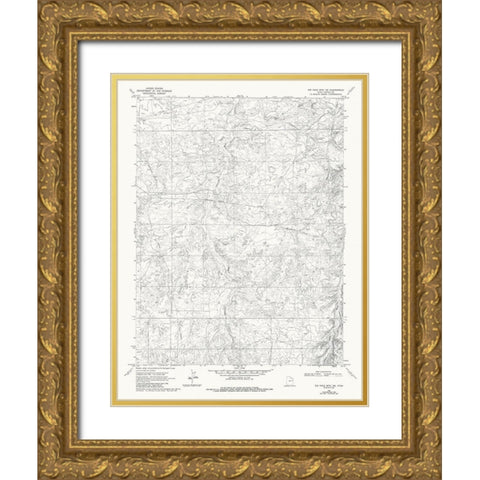 North East Big Pack Mountain Utah Quad - USGS 1968 Gold Ornate Wood Framed Art Print with Double Matting by USGS
