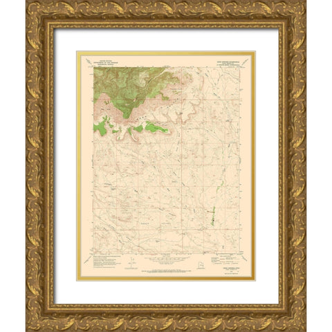 Cisco Springs Utah Quad - USGS 1970 Gold Ornate Wood Framed Art Print with Double Matting by USGS