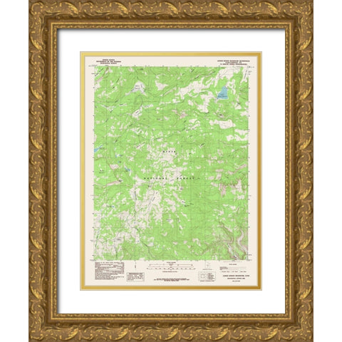 Lower Bowns Reservoir Utah Quad - USGS 1985 Gold Ornate Wood Framed Art Print with Double Matting by USGS