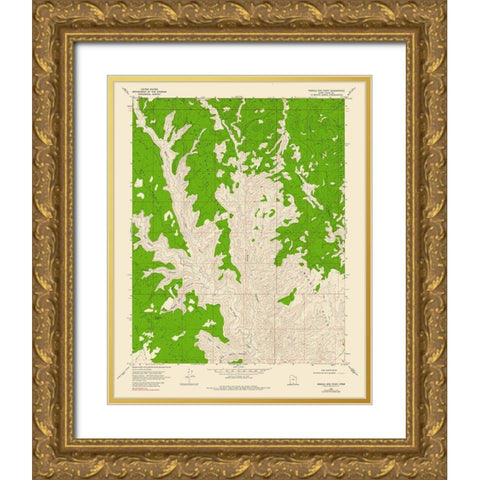 Needle Eye Point Utah Quad - USGS 1968 Gold Ornate Wood Framed Art Print with Double Matting by USGS