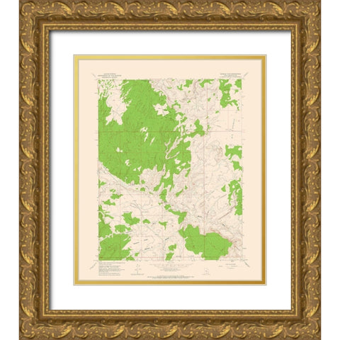 Tenmile Flat Utah Quad - USGS 1964 Gold Ornate Wood Framed Art Print with Double Matting by USGS