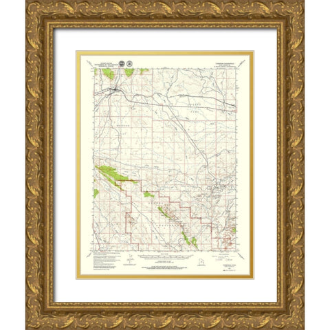 Thompson Utah Quad - USGS 1958 Gold Ornate Wood Framed Art Print with Double Matting by USGS