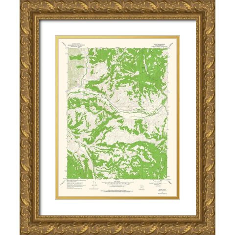 Upton Utah Quad - USGS 1967 Gold Ornate Wood Framed Art Print with Double Matting by USGS