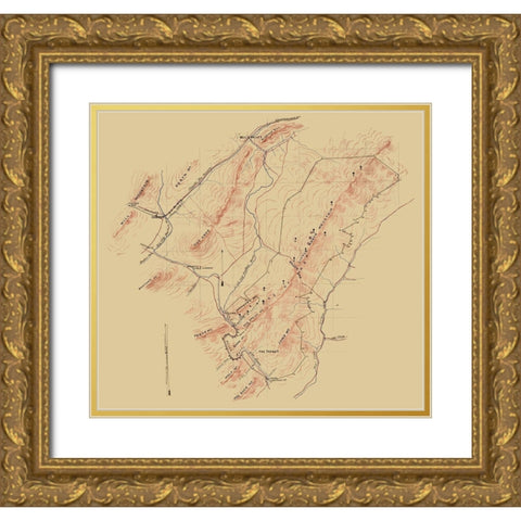 Alleghany County Virginia -1972 Gold Ornate Wood Framed Art Print with Double Matting by Unknown
