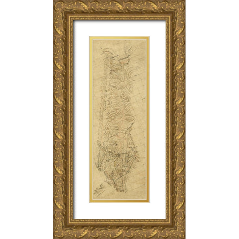 Alleghany County Virginia -1870 Gold Ornate Wood Framed Art Print with Double Matting by Unknown