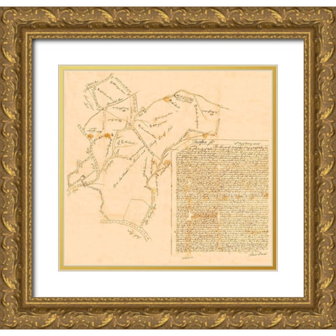 Fairfax County Virginia - Davis 1748  Gold Ornate Wood Framed Art Print with Double Matting by Davis