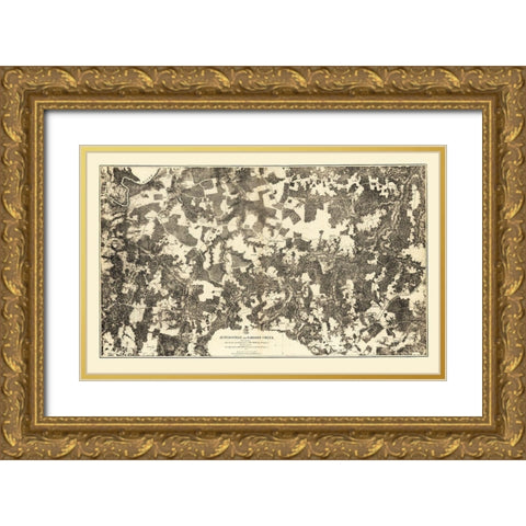Jetersville Salilors Creek Virginia - Michler 1864 Gold Ornate Wood Framed Art Print with Double Matting by Michler