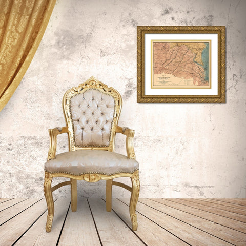 Seat of War Virginia - Ludwig 1861 Gold Ornate Wood Framed Art Print with Double Matting by Ludwig