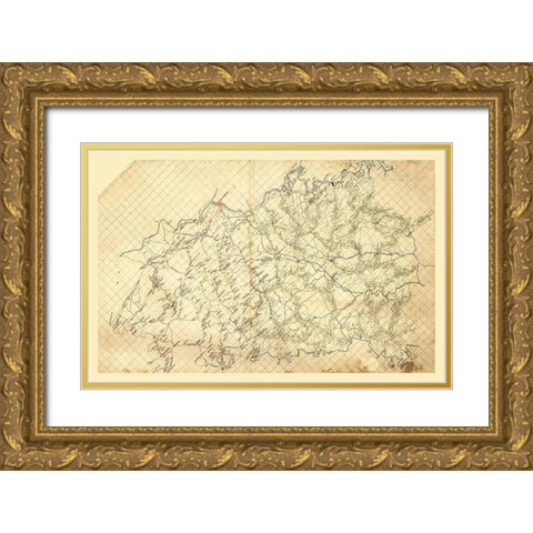 Spotsylvania County Virginia - 1860 Gold Ornate Wood Framed Art Print with Double Matting by Unknown