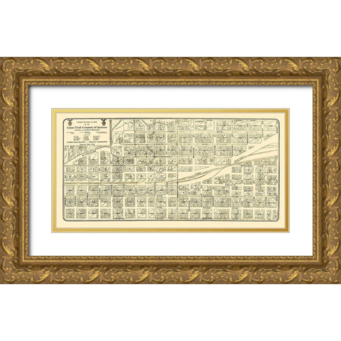 Spokane Washington Landowner - Davis 1908 Gold Ornate Wood Framed Art Print with Double Matting by Davis