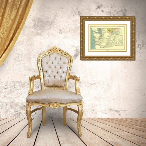 Washington - Hoen 1896 Gold Ornate Wood Framed Art Print with Double Matting by Hoen