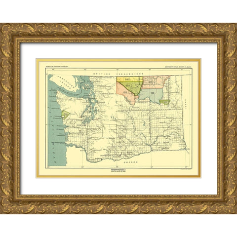 Washington - Hoen 1896 Gold Ornate Wood Framed Art Print with Double Matting by Hoen