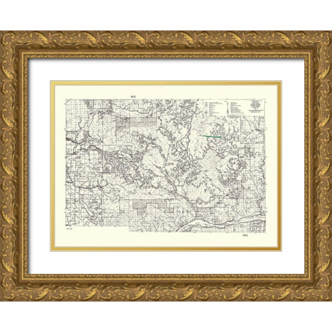 Wind River Washington Quad - USDA 1972 Gold Ornate Wood Framed Art Print with Double Matting by USDA