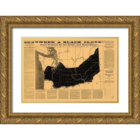 Washington, Problems with Land Grant 1883 Gold Ornate Wood Framed Art Print with Double Matting by Interior Dept