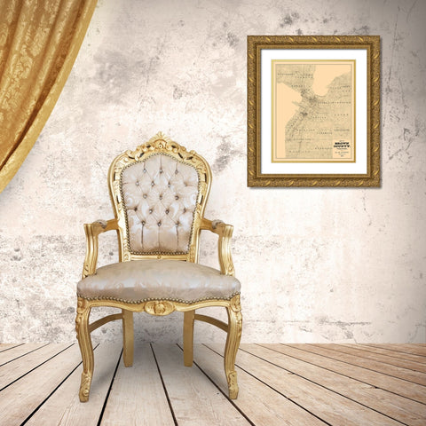 Brown County Wisconsin - Hixon 1900  Gold Ornate Wood Framed Art Print with Double Matting by Hixon