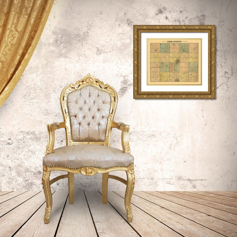 Rock County Wisconsin - Hixon 1900  Gold Ornate Wood Framed Art Print with Double Matting by Hixon