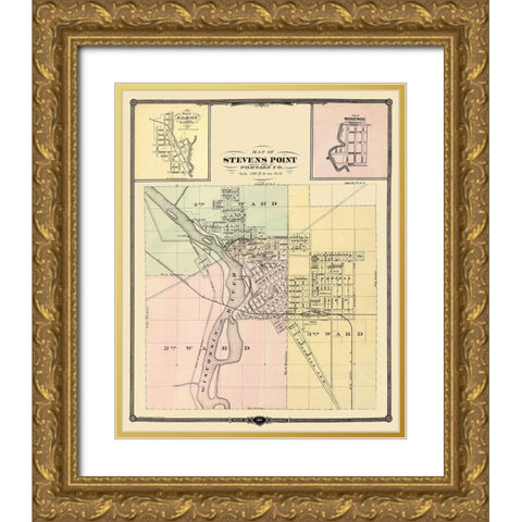 Stevens Point, Wonewoc South Carolina - Snyder Gold Ornate Wood Framed Art Print with Double Matting by Snyder