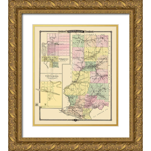 Trempealeau Wisconsin Landowner - Snyder 1878 Gold Ornate Wood Framed Art Print with Double Matting by Snyder