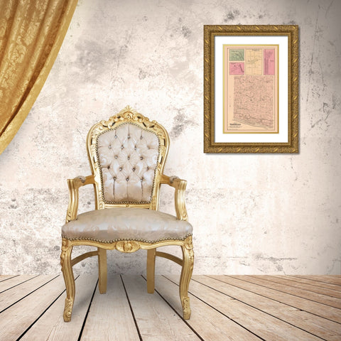 Waterloo  Wisconsin - Foote 1877 Gold Ornate Wood Framed Art Print with Double Matting by Foote